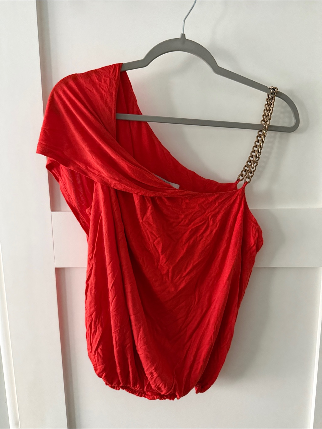 Robert Rodriguez Bold Red Top With Branded Tag